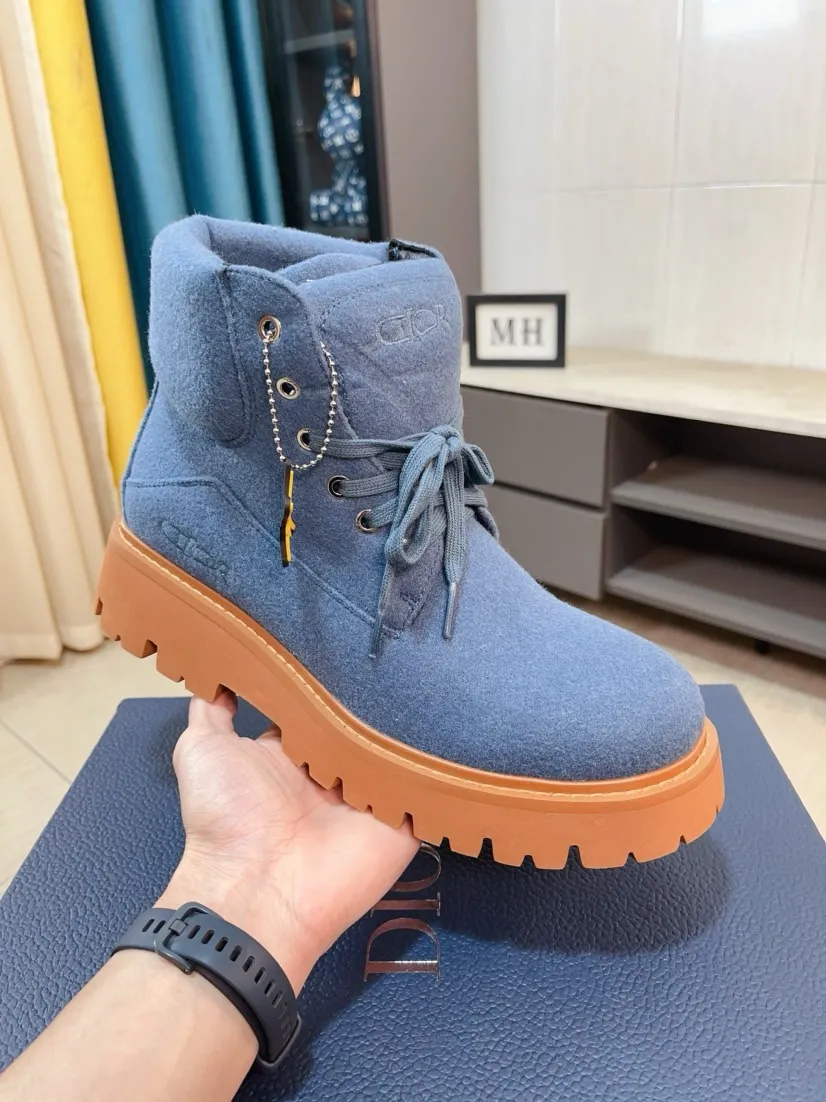 Men's shoes 💰580🌹🌹[Dior] Dior's new high-top imported nubuck leather ➕ cowhide lining, designed by European and American masters, perfect shape to create counter quality, solid color raw and wear-resistant outsole, original quality, unique and beautiful design, super versatile and very comfortable. High-end without losing taste, fashionable, cold-proof and warm! Absolute focus 39-44 size 38 45 customized